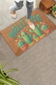 Valerine Life Sevimli Kaktüs Ailesi Welcome Kapı Önü Paspası 45x70cm thumbnail 1