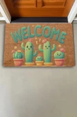 Valerine Life Sevimli Kaktüs Ailesi Welcome Kapı Önü Paspası 45x70cm thumbnail 2