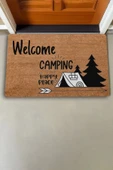 Valerine Life Mutlu Kamp Temalı Welcome Kapı Önü Paspası 45x70cm thumbnail 2