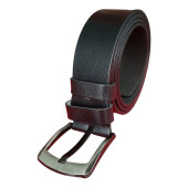 Erkek Spor Kemer 4,5 Cm. Düz Siyah Hakiki Deri (Vejetal Dana Derisi) Gvn-0056 - 1