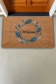Valerine Life Göz Değmesin Tavus Kuşu Tüyü Welcome Kapı Önü Paspası 45x70cm thumbnail 2