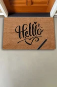 Valerine Life El Yazılı Helllooo ve Kalem Welcome Hoş Geldiniz Kapı Önü Paspası 45x70cm thumbnail 6