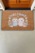 Valerine Life Sevimli Baykuş Çifti Welcome Kapı Önü Paspası 45x70cm thumbnail 2