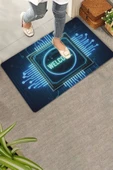 Valerine Life Neon Çip ve Devre Desenli Welcome Kapı Önü Paspası 45x70cm thumbnail 1