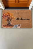 Valerine Life Ağaç ve Kuşlar Sonbahar Temalı Welcome Kapı Önü Paspası 45x70cm thumbnail 2