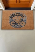 Valerine Life Art Academy Sepetli Bisiklet Welcome Kapı Önü Paspası 45x70cm thumbnail 2
