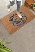 Valerine Life Art Academy Sepetli Bisiklet Welcome Kapı Önü Paspası 45x70cm thumbnail 1