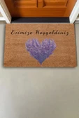 Valerine Life Sadakat Sembolü Lavanta Evimize Hoş Geldiniz Kapı Önü Paspası 45x70cm thumbnail 2
