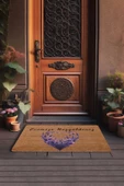 Valerine Life Kalp Çemberi Lavanta Evimize Hoş Geldiniz Kapı Önü Paspası 45x70cm thumbnail 3