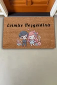 Valerine Life Sevimli Çiftler Evimize Hoş Geldiniz Kapı Önü Paspası 45x70cm thumbnail 2
