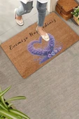 Valerine Life Aşk Çemberi Lavanta Temalı Evimize Hoş Geldiniz Kapı Önü Paspası 45x70cm - 1