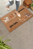 Valerine Life İkili Sevimli Yavru Köpekler Hoş Geldiniz ve Güle Güle Kapı Önü Paspası 45x70cm - 1