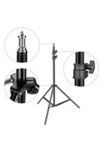 2.1 Metre Tripod – 3in1 360° Döner Başlıklı Telefon Tutucu, Ring Light ve Stüdyo Lamba Ayağı Stand - 7