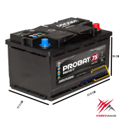 YİĞİT AKÜ PROBAT 12 V 75 AH 600A(EN) - 2