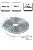 Şerit LED Işık – Enerji Tasarruflu, Su Geçirmez, Adaptörlü, Monte Aparatlı Sıcak Işık 1 Metre LED - 1