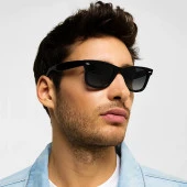 Di Caprio DC18196P Parlak Siyah Kare Model Unisex Güneş Gözlüğü - 5