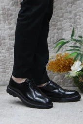 Mehmet Mete 2744 Siyah Açma İç Ve Dış Hakiki Deri Kalın Taban Erkek Ayakkabı thumbnail 1