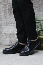 Mehmet Mete 2744 Siyah Açma İç Ve Dış Hakiki Deri Kalın Taban Erkek Ayakkabı thumbnail 3