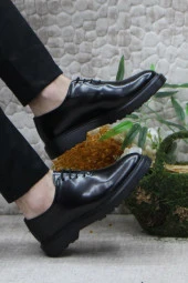 Mehmet Mete 2744 Siyah Açma İç Ve Dış Hakiki Deri Kalın Taban Erkek Ayakkabı thumbnail 5