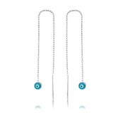 925 Ayar Gümüş Nazar Zincirli Küpe thumbnail 2