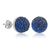 925 Ayar Gümüş Kristal Mavi Çivili Küpe thumbnail 3