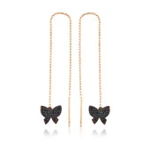 925 Ayar Gümüş Kelebek Zincir Küpe thumbnail 1