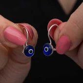 Gümüş Sallantılı Nazar Kadın Küpe thumbnail 1