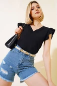 Dantel Detaylı Bluz Siyah thumbnail 2