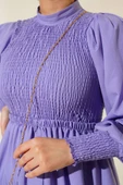 Önü Gipeli Elbise Lila thumbnail 4