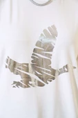 Kuş Baskılı T-Shirt Beyaz thumbnail 4