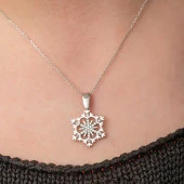 Gümüş Kar Tanesi Kadın Kolye thumbnail 4