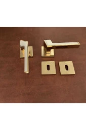 Albatros Gold Kare Rozetli Oda Kapı Kolu Koldoor 1 Takım thumbnail 5