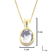 Altın Kaplama Yuvarlak Zirkon Taşlı Kolye KLY-522 thumbnail 3