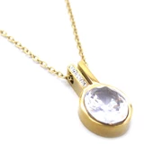 Altın Kaplama Yuvarlak Zirkon Taşlı Kolye KLY-522 thumbnail 4