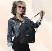 SOSELA BAYAN SİYAHYUMUŞAK SUNİ DERİ  SIRT ÇANTASI -02744 thumbnail 1