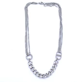 Çelik Kolye, Paslanmaz Çelik Kadın Kolye, Zincir Model KLY-349 thumbnail 3