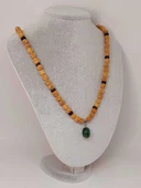 Anyolit Taşlı Rudraksha Tohum Kolye Dolama Bileklik 8mm (49702) thumbnail 1