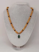 Anyolit Taşlı Rudraksha Tohum Kolye Dolama Bileklik 8mm (49702) thumbnail 5