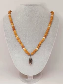 Rodonit Taşlı Rudraksha Tohum Kolye Dolama Bileklik 8mm (49708) thumbnail 3