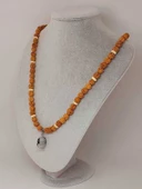 Ay Taşlı Rudraksha Tohum Kolye Dolama Bileklik 8mm (49710) thumbnail 2