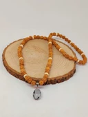 Ay Taşlı Rudraksha Tohum Kolye Dolama Bileklik 8mm (49710) thumbnail 4