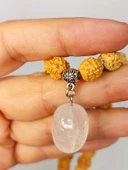Kristal Kuvars Taşlı Rudraksha Tohum Kolye Dolama Bileklik 8mm (49716) thumbnail 4