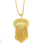 FerizZ Altın Kaplama Hint İşi Kalpli Kadın Kolye 60 cm KLY-471 thumbnail 1