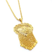 FerizZ Altın Kaplama Hint İşi Kalpli Kadın Kolye 60 cm KLY-471 thumbnail 3