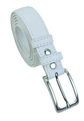 Unisex Beyaz Çocuk Kemeri Metal Tokalı - 1