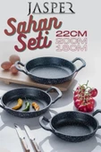 Jasper 3'lü Granit Yanmaz Yapışmaz Döküm Sahan Tava Seti 18-20-22cm thumbnail 1