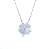 Çelik Kolye, Yonca Kolye, Paslanmaz Çelik Kadın Kolye KLY-352 thumbnail 1