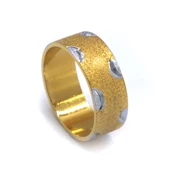 Çelik Alyans Yüzük Altın Kaplama Simli  YZK-378 thumbnail 1