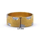 Çelik Alyans Yüzük Altın Kaplama Simli  YZK-378 thumbnail 4