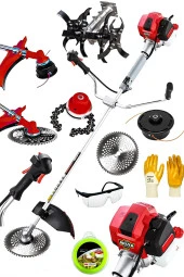 Alman 2.1 Hp Profesyonel Yan Tipi Benzinli Tırpan Ot Çalı Çim Biçme Makinesi +Çapa & Canavar Başlık - 1